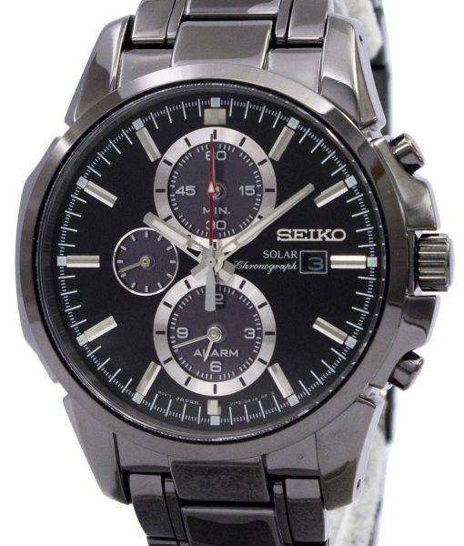 Seiko Solar Chronograph Alarm Black Dial SSC095P1 Mens Watch