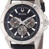Bulova Black Leather Strap 96C113 Mens Watch
