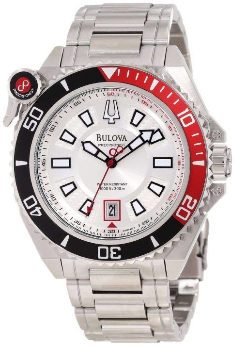 Bulova Precisionist 300M Silver Dial 98B167 Mens Watch