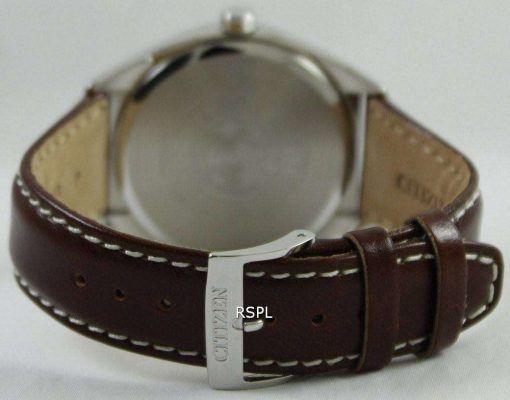Citizen Eco-Drive Brown Leather Strap AW1170-00H Mens Watch
