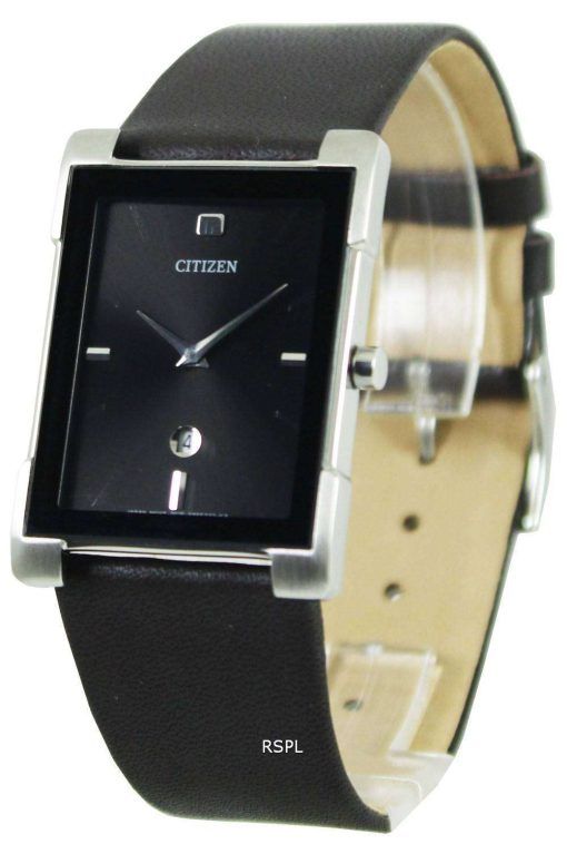 Citizen Quartz Black Dial Leather Strap BG5080-05E Womens Watch