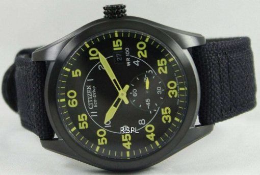 Citizen Eco-Drive Black Canvas Strap BV1085-14E Mens Watch