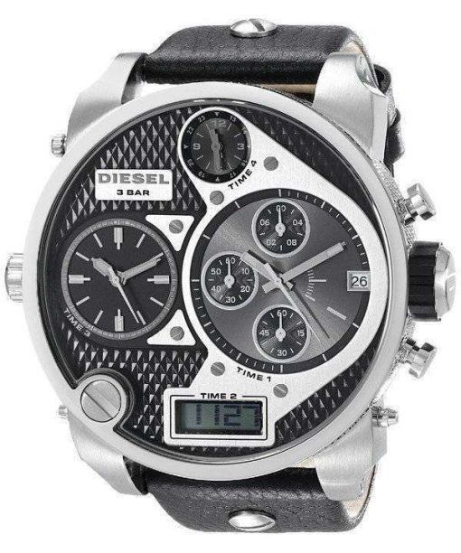 Diesel Chronograph Black Multi Dial Leather Strap DZ7125 Mens Watch