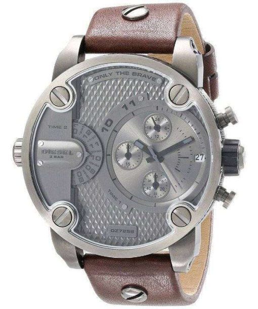 Diesel Little Daddy Chronograph Dual Time Grey Dial DZ7258 Mens Watch