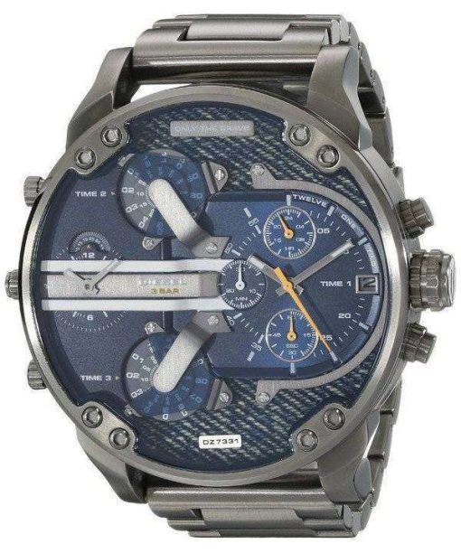 Diesel Mr. Daddy 2.0 Blue Dial Black Ion-Plated DZ7331 Mens Watch