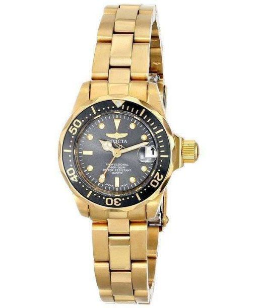 Invicta Pro Diver 200M Quartz Gold IP Black Dial INV14986/14986 Womens Watch