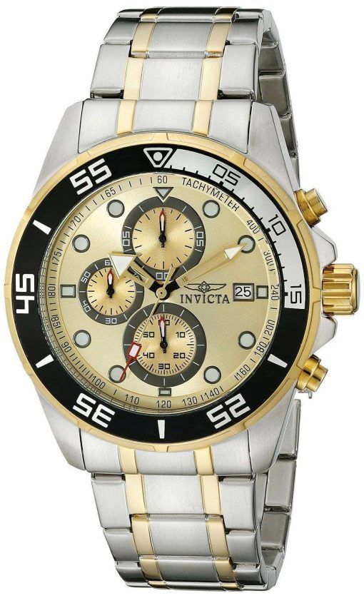 Invicta Specialty Chronograph Gold Dial Two Tone Stainless Steel 17014 Men's Watch