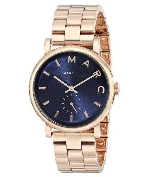 Marc By Marc Jacobs Baker Navy Dial Rose Gold-tone Steel MBM3330 Womens Watch