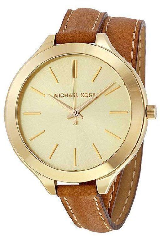 Michael Kors Runway Champagne Dial Tan Leather MK2256 Womens Watch