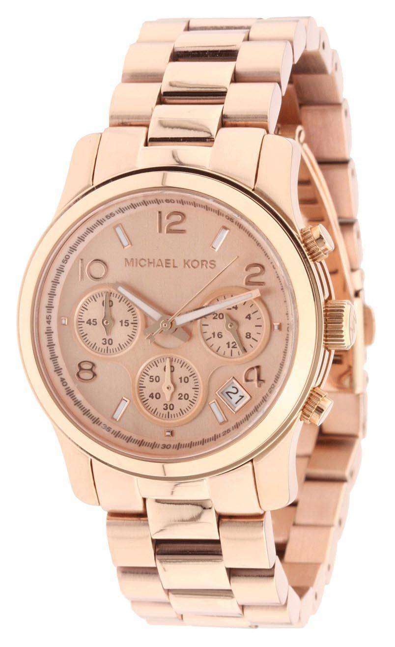 women's michael kors rose gold chronograph watch mk5128