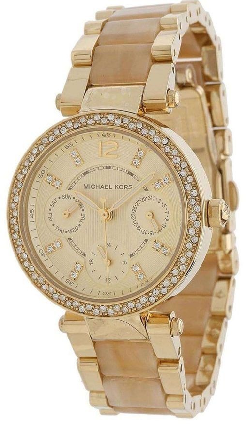 Michael Kors Parker Horn Acetate Multi-Function MK5842 Womens Watch