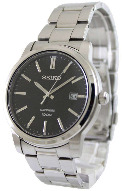 Seiko Quartz Sapphire Black Dial SGEH05P1 SGEH05P Mens Watch