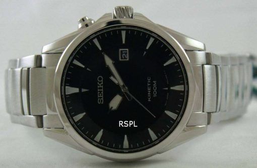 Seiko Kinetic Black Dial SKA565P1 SKA565P Mens Watch