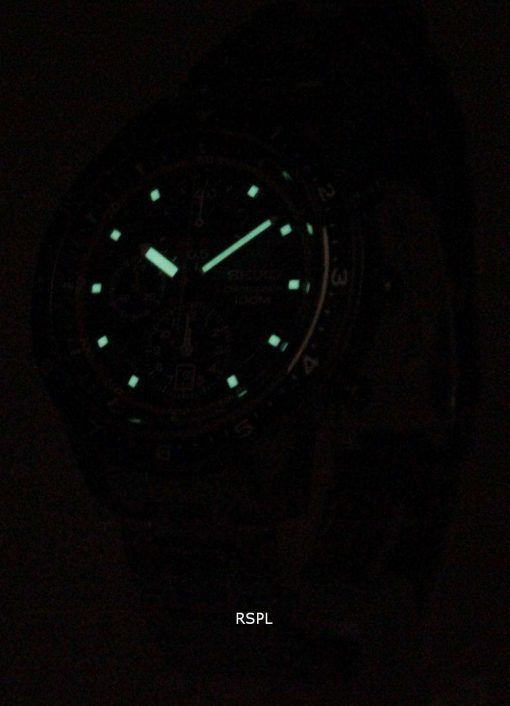Seiko Chronograph 100M Black Bezel SNDF41P1 SNDF41P Mens Watch