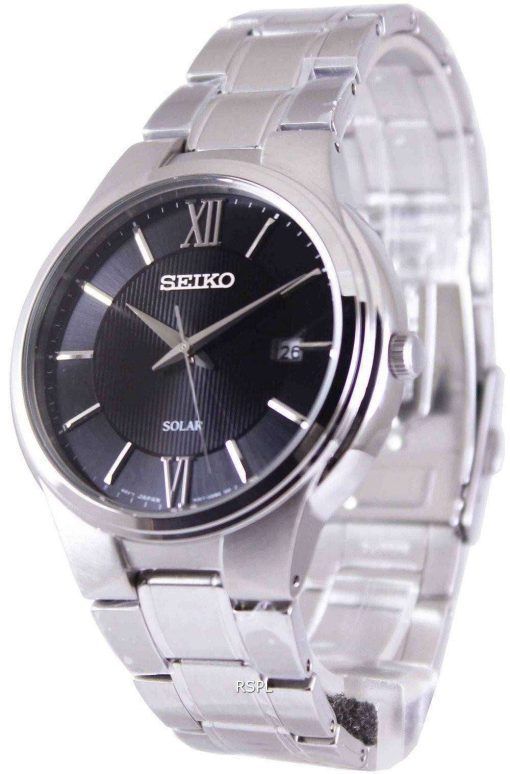 Seiko Solar Black Dial SNE387P1 SNE387P Mens Watch