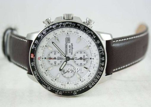 Seiko Pilots Solar Alarm Chronograph Flightmaster SSC013P1 SSC013 SSC013P Mens Watch