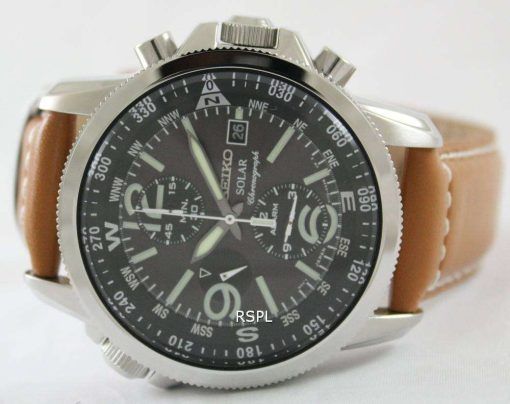 Seiko Solar Alarm Chronograph SSC081P1 SSC081P SSC081 Mens Watch