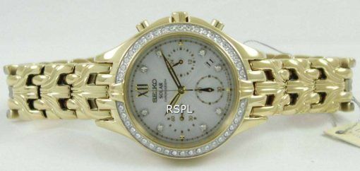 Seiko Core Solar Chronograph Swarovski Crystals SSC876P1 SSC876P Womens Watch