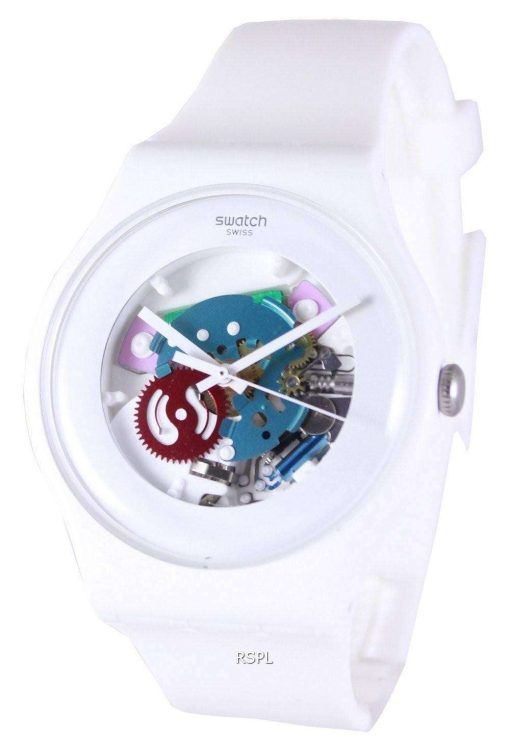 Swatch Originals White Lacquered Swiss Quartz SUOW100 Unisex Watch