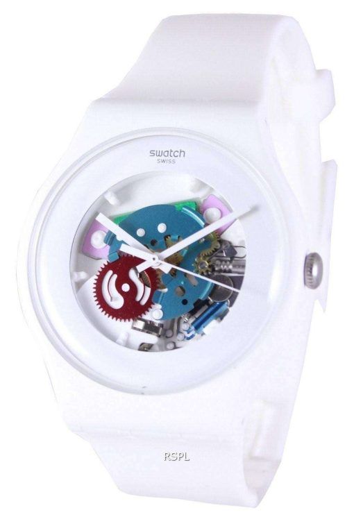 Swatch Originals White Lacquered Swiss Quartz SUOW100 Unisex Watch