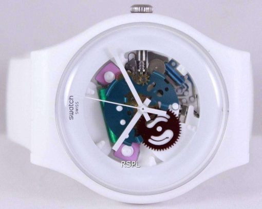 Swatch Originals White Lacquered Swiss Quartz SUOW100 Unisex Watch