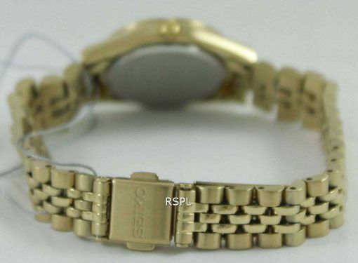 Seiko Solar Gold Tone Swarovski Crystals SUP096P1 SUP096P Womens Watch