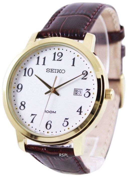 Seiko Quartz Leather Strap SUR114P1 SUR114P Mens Watch