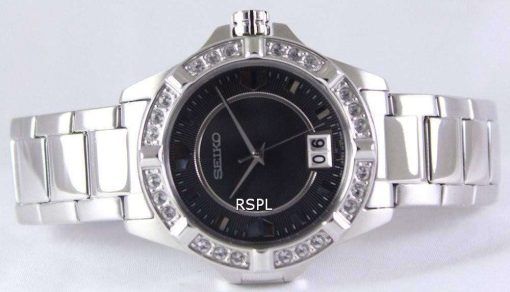 Seiko Quartz Crystals Black Dial SUR807P1 SUR807P Women's Watch