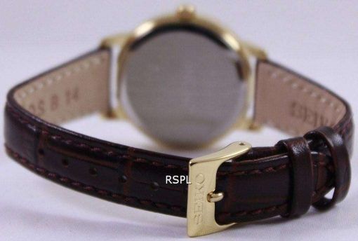 Seiko Quartz Leather Strap SUR822P1 SUR822P Womens Watch