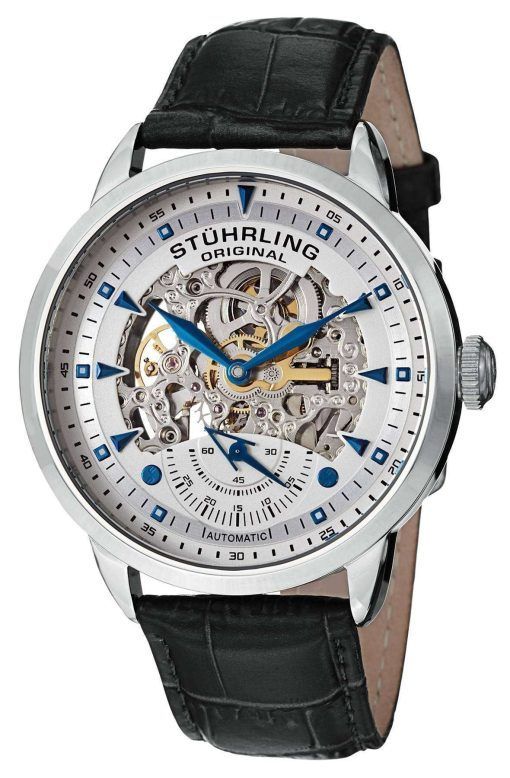 Stuhrling Original Executive Automatic Skeleton Black Leather 133.33152 Mens Watch