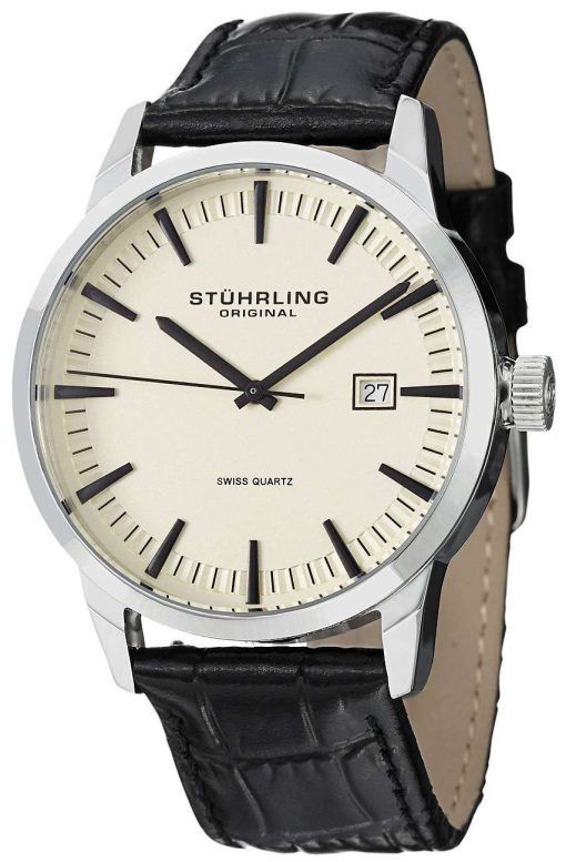 Stuhrling Original Classic Ascot 42 Swiss Quartz Date Display 555A.03 Mens Watch