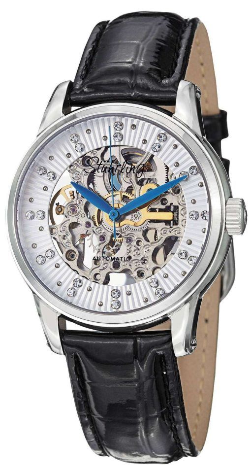 Stuhrling Original Vogue Audrey Stella Skeleton Swarovski Crystal 576.11152 Womens Watch