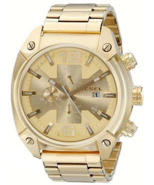 Diesel Overflow Quartz Chronograph Champagne Dial Gold-tone DZ4299 Mens Watch