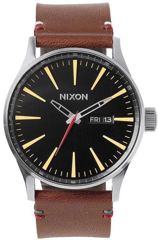 Nixon Quartz Sentry Brown Leather A105-019-00 Mens Watch