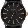 Nixon Quartz Sentry Black Leather A105-1041-00 Mens Watch