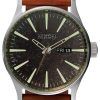 Nixon Quartz Sentry Leather Dark Copper Dial A105-1959-00 Mens Watch