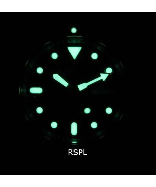 セイコー自動ダイバー比ブラックレザーSKX009J1-LS2200Mメンズウォッチ - 画像 (2)