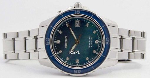 Seiko Sportura Kinetic Diamonds Dial Indices SKA873P1 SKA873P Women's Watch