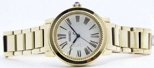 Seiko Quartz Gold Tone Cabochon Crown SRZ450P1 SRZ450P Womens Watch