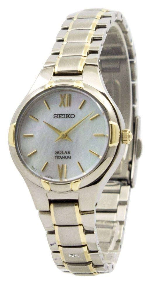 Seiko Solar Titanium Mother Of Pearl Dial SUP280P1 SUP280P Womens Watch