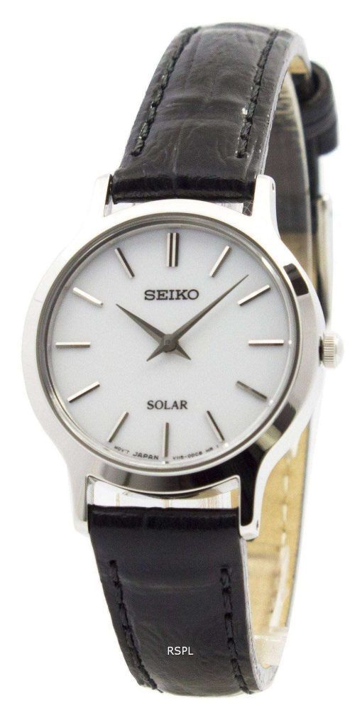 Seiko Solar White Dial Leather Strap SUP299P1 SUP299P Womens Watch