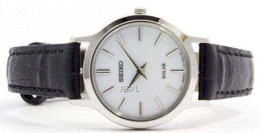 Seiko Solar White Dial Leather Strap SUP299P1 SUP299P Womens Watch