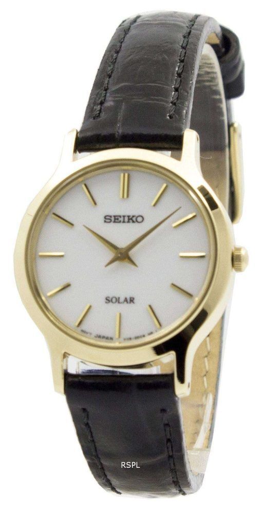 Seiko Solar White Dial Leather Strap SUP300P1 SUP300P Womens Watch