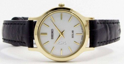 Seiko Solar White Dial Leather Strap SUP300P1 SUP300P Womens Watch