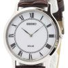 Seiko Solar White Dial Leather Strap SUP869P1 SUP869P Mens Watch