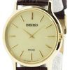 Seiko Solar Gold Tone Leather Strap SUP870P1 SUP870P Mens Watch