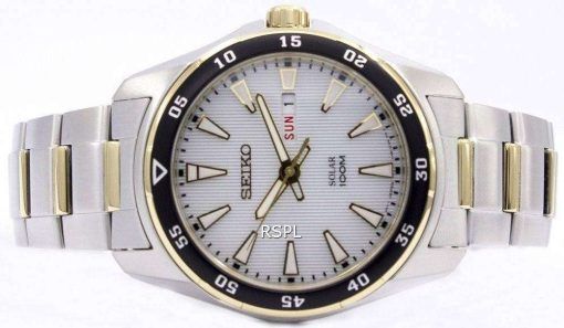 Seiko Solar Two Tone Power Reserve SNE394P1 SNE394P SNE394 Men's Watch