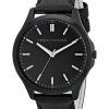 Armani Exchange Quartz Black Dial Black Leather Strap AX2148 Men's Watch