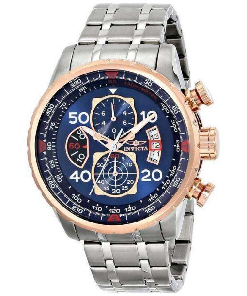 Invicta Aviator Quartz Chronograph Blue Dial 17203 Mens Watch