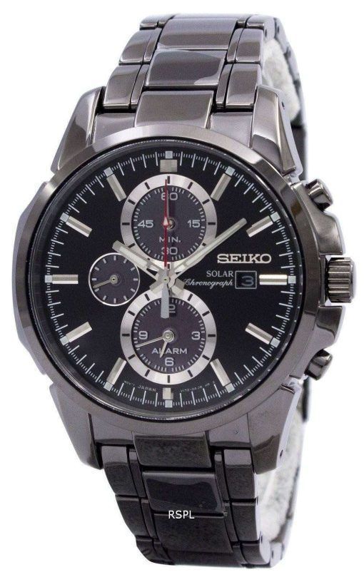 Seiko Solar Chronograph Alarm Black Dial SSC095P1 SSC095 SSC095P Mens Watch